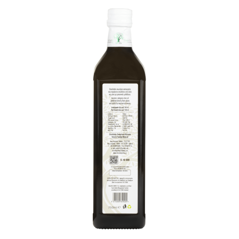 Zielona oliwa z oliwek extra virgin Voliotis - butelka 0,75l