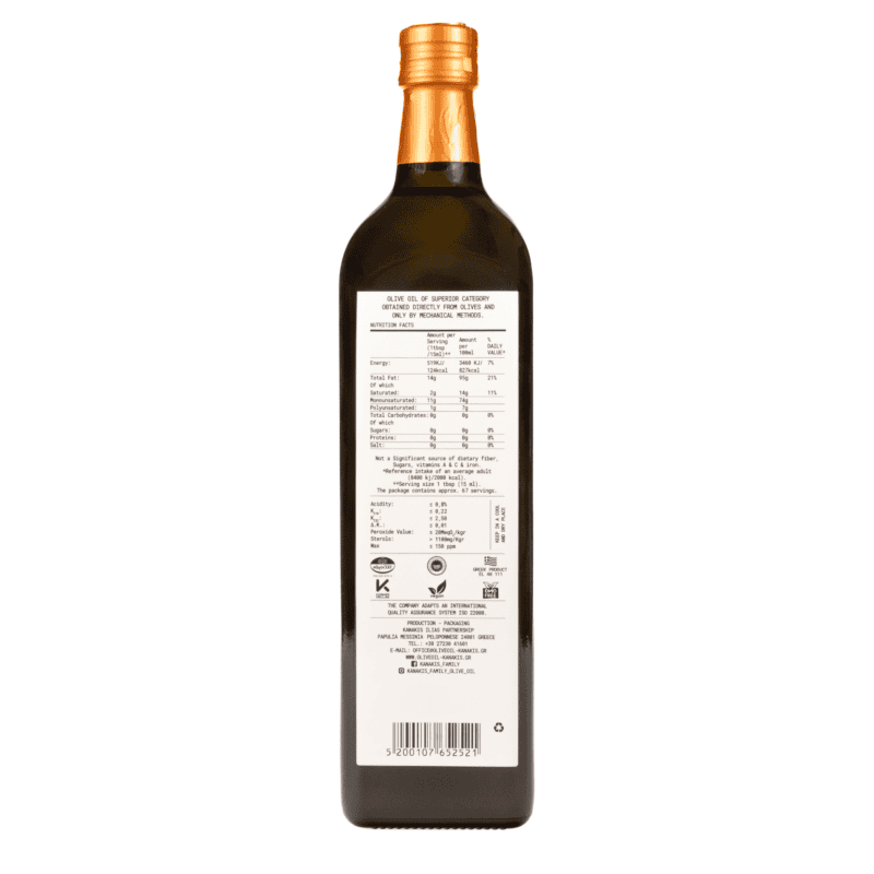 Tradycyjna grecka oliwa z oliwek extra virgin - butelka 1l